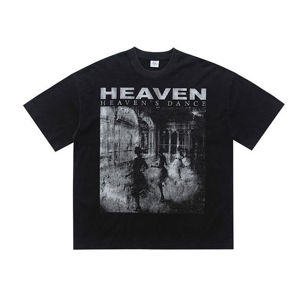 Trendy Brand 300g Washed T-shirt With American Vintage Texture And Unique Print_viptrois.com