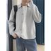 Pure Gray Autumn Winter Korean Minimalist Style Knitted Cardigan Trendy Versatile Sweater Warm Coat Men_viptrois.com
