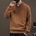 Pure Men's Autumn Winter Trendy Cool Solid Color Stand Collar Fashionable Versatile Loose Casual Multi-color Half-zip_viptrois.com
