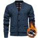 Men's V-Neck Velvet Cardigan – Thick Winter Sweater With Long Sleeves (Burgundy/Dark Gray/Light Gray/Blue/Espresso, M-4XL)_viptrois.com