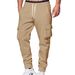 Men's Multi-Pocket Casual Work Pants With Drawstring Waist - Comfortable & Stylish For Everyday Wear_viptrois.com