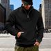 Pure Cross-Border European And American Classic Versatile Multi-Color Stand Collar Half-Zip Pocket Long Sleeve Sweatshirt_viptrois.com