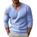 Loom Cross-Border European American New Autumn And Win Men's Knitted V-Neck Slim Thin Long-Sleeve Pullover Base Shirt_viptrois.com