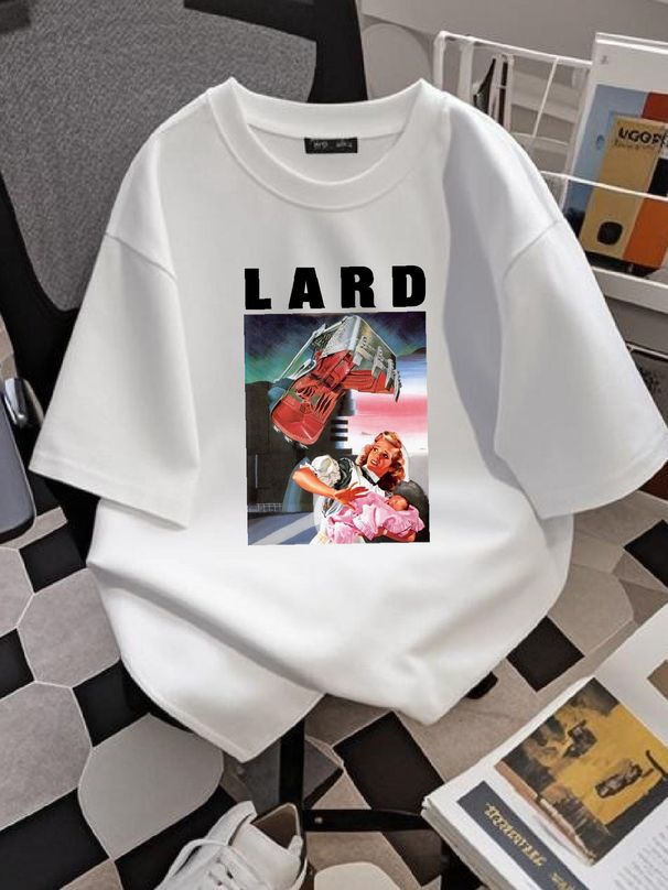 Lard T Shirt Homme Soft Casual Stretched Streetwear Designer Clothes Fashion Unisex Versatile Summer Top For Everyday Wear Breathable Slightly_viptrois.com