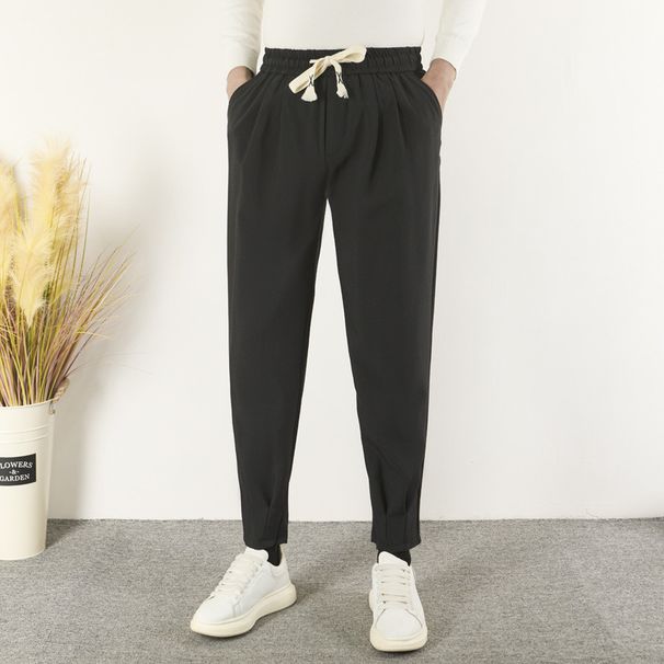 Men's Clothing Spring And Autumn Casual Pants Fashionable And Versatile Small Footed Harem Pants Loose Drape Suit Pants_viptrois.com