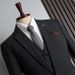 Modern Slim Fit Checkered Suit Set For Men - 3 Piece Formal Wedding & Business Attire With Vest (Grey Tones, Multiple Sizes)_viptrois.com