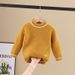 Boys Girls Knit Sweater Soft Cotton Round Neck Long Sleeve Pullover For Kids 3-8 Years (100-140cm) - Red, Light Blue, Beige, Yellow, Orange_viptrois.com