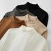 Men's Japanese Style Slim Fit Sweater – Mid Neck Knit Pullover (White/Dark Gray/Black/Apricot/Brown, M-4XL)_viptrois.com