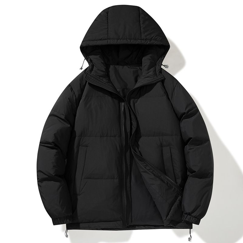 Unisex Winter Puffer Jacket – 90% White Duck Down, Detachable Hood, 3 Colors (Black/Cream/Lavender)_viptrois.com