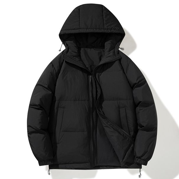 Unisex Winter Puffer Jacket – 90% White Duck Down, Detachable Hood, 3 Colors (Black/Cream/Lavender)_viptrois.com