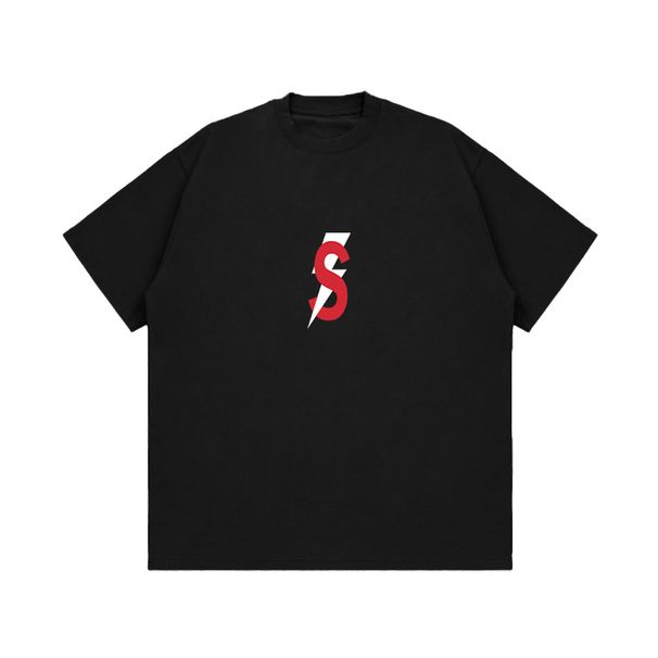 Men's Clothing Short Sleeved T Shirt For Men And Women American High Street Casual Heavy Summer Pure Cotton Five Point Sleeves_viptrois.com