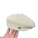 New Black Elegant Beret For Women, Face Slimming, Versatile Spring Summer Breathable Thin Decorative Artist Hat_viptrois.com