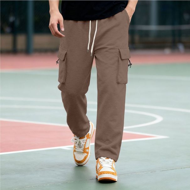 Men's Straight-Leg Cargo Joggers – Multi-Pocket Training Pants With Stretch Fabric (Athletic, Basketball, Outdoor Wear)_viptrois.com