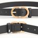 women's belt, simple and versatile double D alloy pin buckle imitation leather jeans belt _viptrois.com