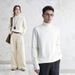 "Men's High Neck Chunky Knit Sweater - Oversized Winter Pullover In Classic White & Neutrals"_viptrois.com
