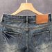 Men's Summer Casual High Street Embroidered Patch Retro Denim Shorts Trendy Patchwork Loose Five-Point Pants_viptrois.com