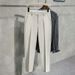 Spring/Summer Tapered Cropped Slim Fit Men's Suit Trousers Flowy Wrinkle Free Business Casual Long Pants_viptrois.com