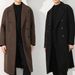 Loom Loom Cuban Collar Trench Mid-Length Autumn Padded Thickened Double-Breasted Wool Men's Woolen Coat_viptrois.com