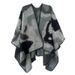 Unisex Large leopard print split cape with double jacquard collar_viptrois.com