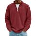Men's Slim Fit Ribbed Zip-Up Stand Collar Long Sleeve T-Shirt - Lightweight Stretch Polyester Casual Tee For Urban Lifestyle (Multiple Colors)_viptrois.com