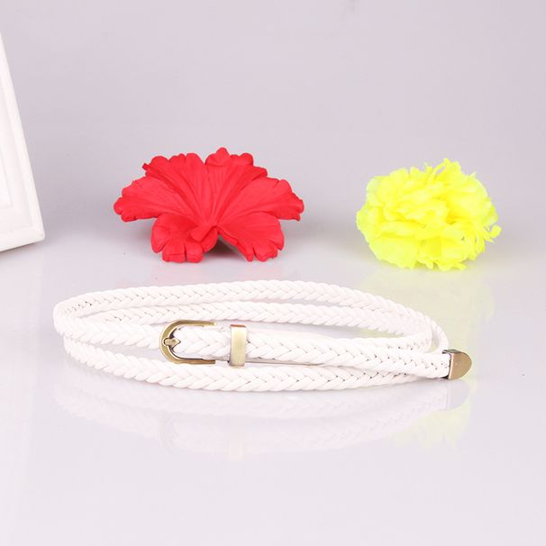 New woven belt for women, versatile thin belt with pin buckle, women's rope decoration_viptrois.com