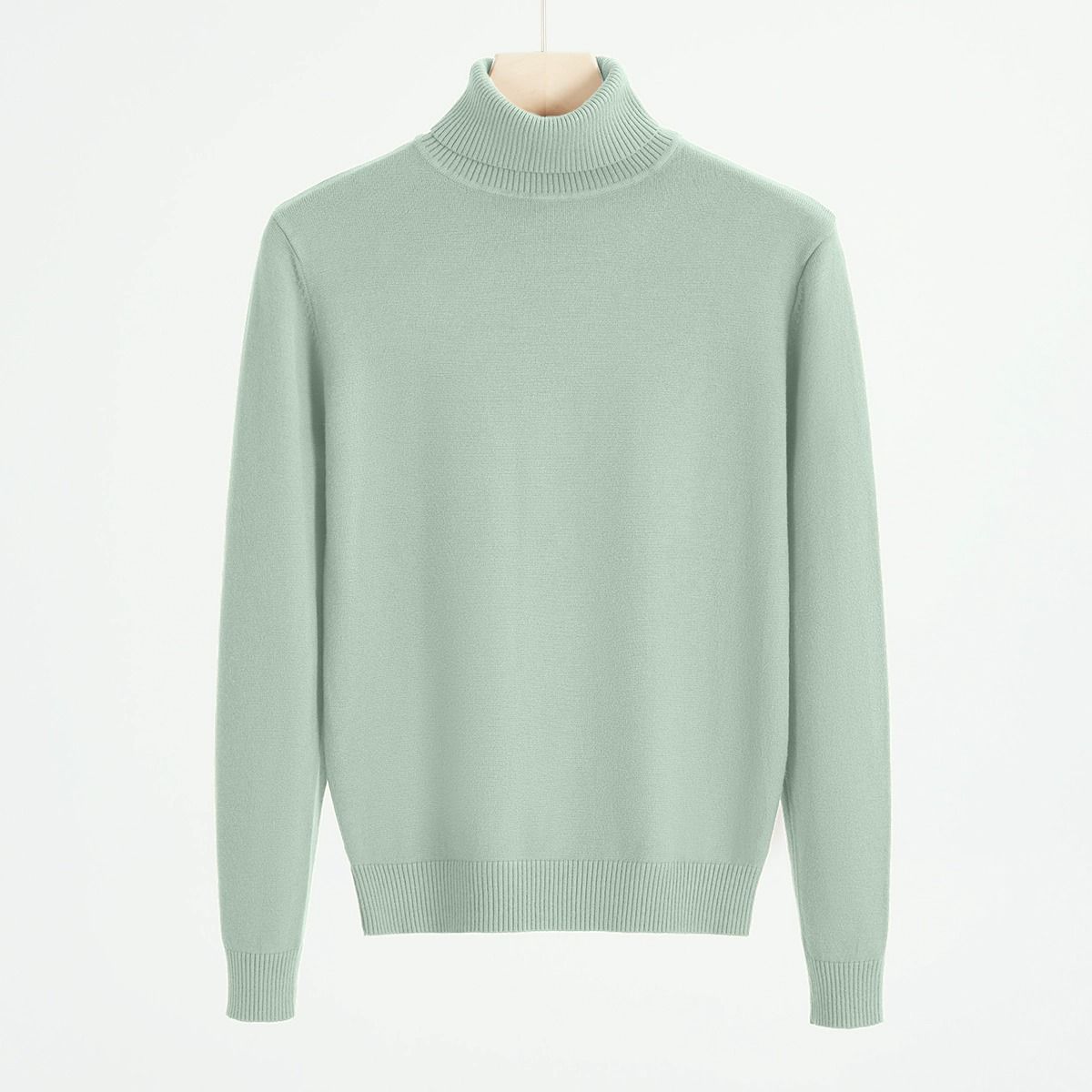 Unisex Style High Neck Sweater – Soft & Breathable Polyester Knit, Slim Fit Ribbed Hem, All-Season Essential_viptrois.com