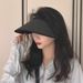New protection for women with large brims, summer black rubber shading, empty top, cycling, face covering, sun hat,_viptrois.com