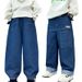 6012 Denim Trousers Blue Princess New Children's Miscellaneous European And American Jeans_viptrois.com