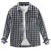 Checkered Fresh Long Sleeved Shirt For Men, Fashionable And Versatile, Artistic And Casual Loose Top_viptrois.com