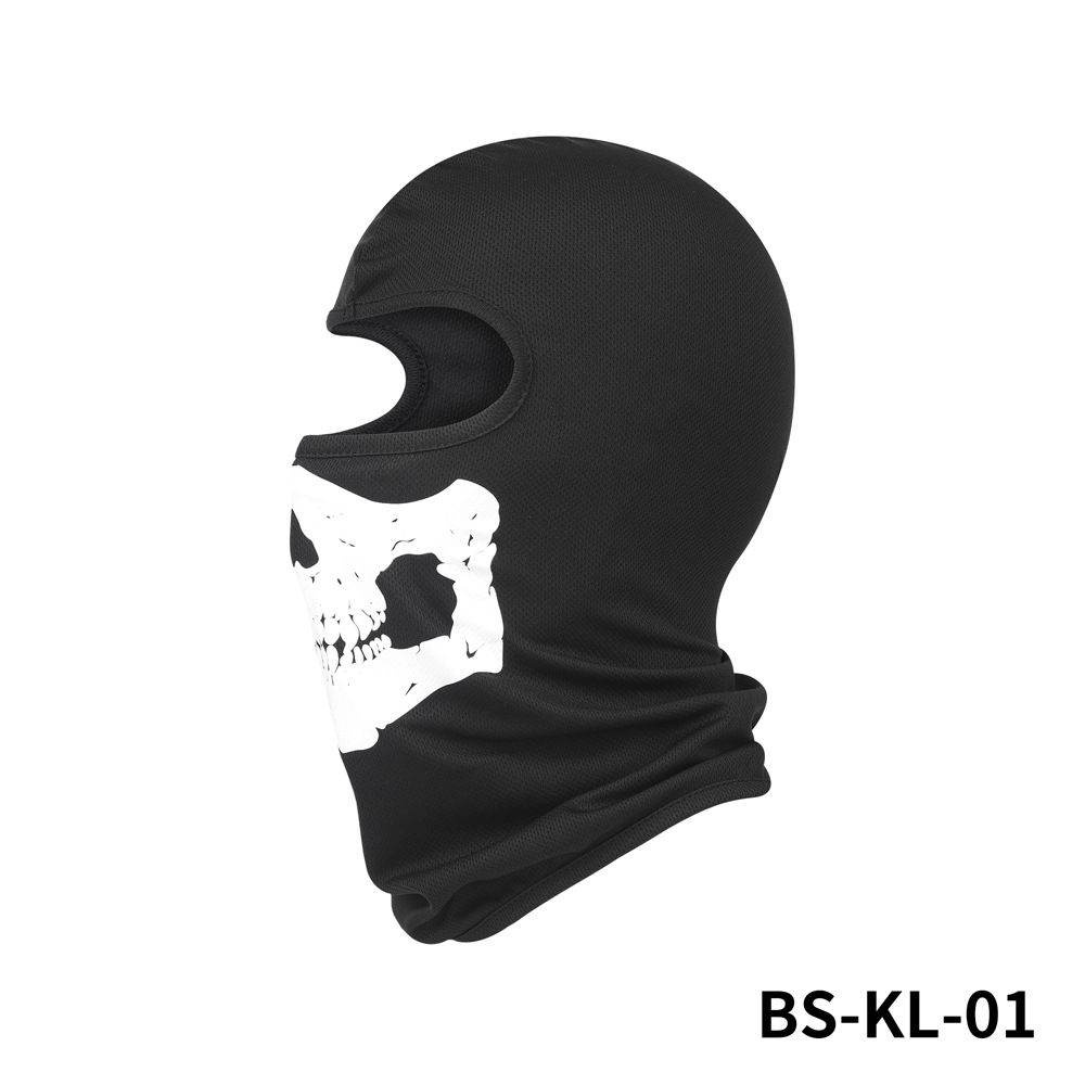 Skull Print Motorcycle Balaclava - Lightweight Polyester Helmet Liner For Men & Women - Breathable Riding Face Mask For All Seasons (6 Color Options)_viptrois.com