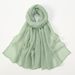 Women's Scarves New Solid Color Simple Silver Silk Wrinkled Long Scarf Elegant Ladies Retro Ethnic Headscarf Fashion Plain All Match Scarf_viptrois.com
