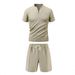 Men's Clothing Casual Suit Short Sleeved Stretch Sports Shorts Two Piece Suit Casual T Shirt_viptrois.com