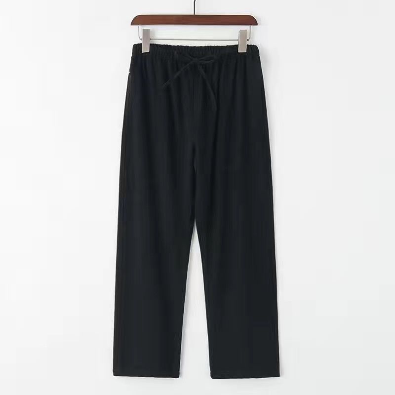 Men's Clothing Linen Pants Summer Thin Casual Trousers Straight Fit High Waist Loose Breathable Comfortable Lightweight Beige White Navy Black Grey_viptrois.com