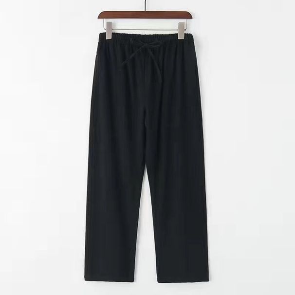 Men's Clothing Linen Pants Summer Thin Casual Trousers Straight Fit High Waist Loose Breathable Comfortable Lightweight Beige White Navy Black Grey_viptrois.com