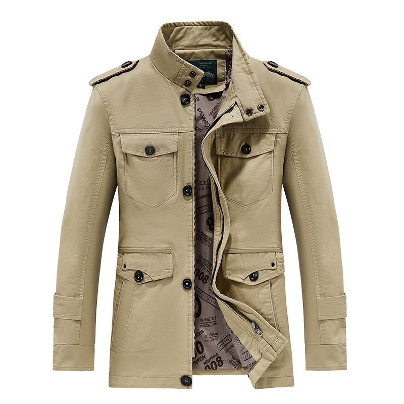 Men’s Oversized Cotton Work Jacket – Lightweight Longline Utility Coat For Casual & Streetwear_viptrois.com