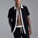 Men's Beach & Casual Short Sleeve Shirt + Shorts Set – Quick-Dry Polyester Summer Outfit (White/Black, S-XXXL, Lightweight & UV Protection)_viptrois.com
