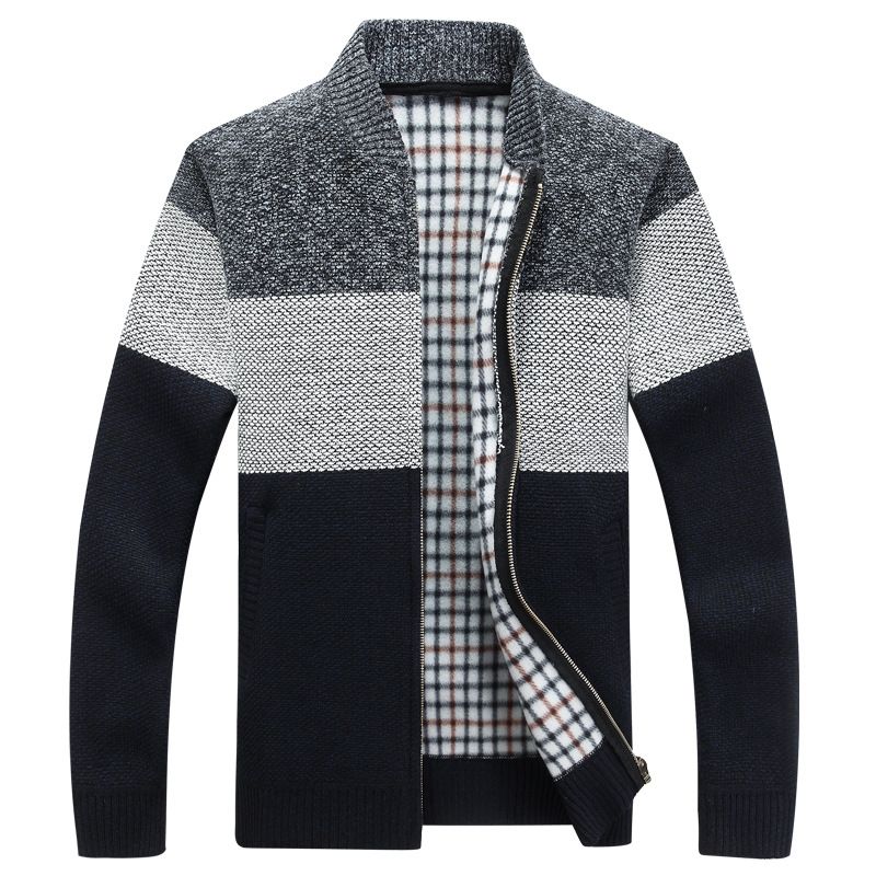 Men's Fleece Zip-Up Sweater With V-Neck - Warm Winter Pullover For Casual & Outdoor Wear (Available In Grey, Red, Blue-Grey, Sizes M-4xl)_viptrois.com