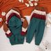 kids'clothing Children's autumn and winter warm thick set Boys hoodie set Girls solid color long sleeve casual two-piece set_viptrois.com