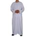 Men's Clothing men's robe solid color pocket design round neck long clothing_viptrois.com