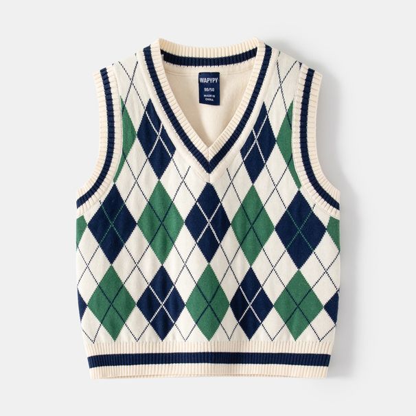 kids'clothing Boy's sweater vest baby V-neck sleeveless sweater_viptrois.com