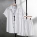 Men's Clothing Solid Color Corduroy Short Sleeved Shirt Shorts Fashion Sports Leisure Suit_viptrois.com