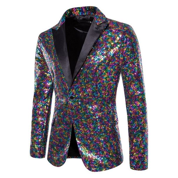 Loom Foreign Trade Performance Dress Sequin Size Suit Nightclub Clothing Host Emcee Studio European And American Men's Jacket_viptrois.com