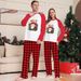 Christmas family pajamas home wear cartoon plaid print long sleeve holiday set_viptrois.com
