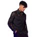 Men’s Clothing Men's New Lace Splicing Long Sleeve Shirt Sexy Fashion Personality Tops_viptrois.com