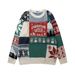 Men's Color-Block Knit Sweater – Trendy Jacquard Pattern For Halloween & Christmas (Blue/Red, EU Sizes S-2XL)_viptrois.com
