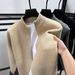 Men's Solid Color Knit Cardigan With Thick Fleece Lining, Winter Warm Zip-Up Stand Collar Sweater, Casual Pullover For Outdoor & Daily Wear_viptrois.com