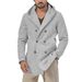 Loom Loom Cross-Border European And American Men's Mid-Length Slim Fit Woolen Trench Coat With Hood Solid Color Windproof_viptrois.com