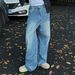 Men's Clothing Spring And Summer New Loose Jeans Men's Light Blue Slim Trousers Straight Casual Wide Leg Pants Drape Pants_viptrois.com
