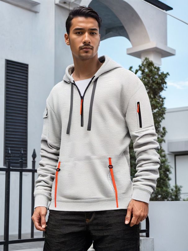 Men’s Fleece-Lined Hoodie – Streetwear Pullover With Kangaroo Pocket & Adjustable Drawstring (S-XXXL, 7 Colors)_viptrois.com