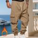 Men's Fleece-Lined Cargo Pants - Winter Warm Casual Joggers With Multiple Pockets, Loose Fit, Elastic Waist, Comfortable & Stylish For Everyday Wear_viptrois.com